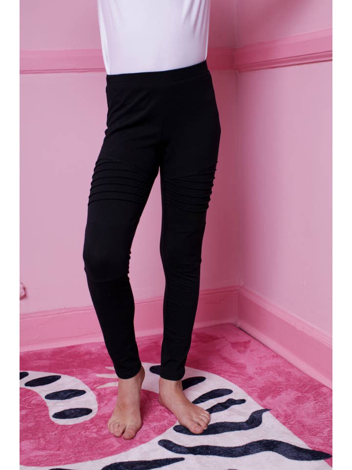 Paper Flower - Wholesale Fashion Leggings - Kids - Motto Legging Black No Wash - TWEEN GIRLS2