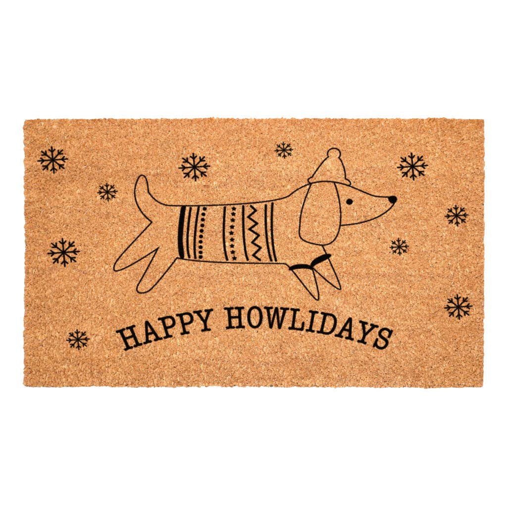 HomeRoots - Wholesale Door Mat - 17" X 29" Brown And Black Christmas Dog Outdoor Coir Door Mat0