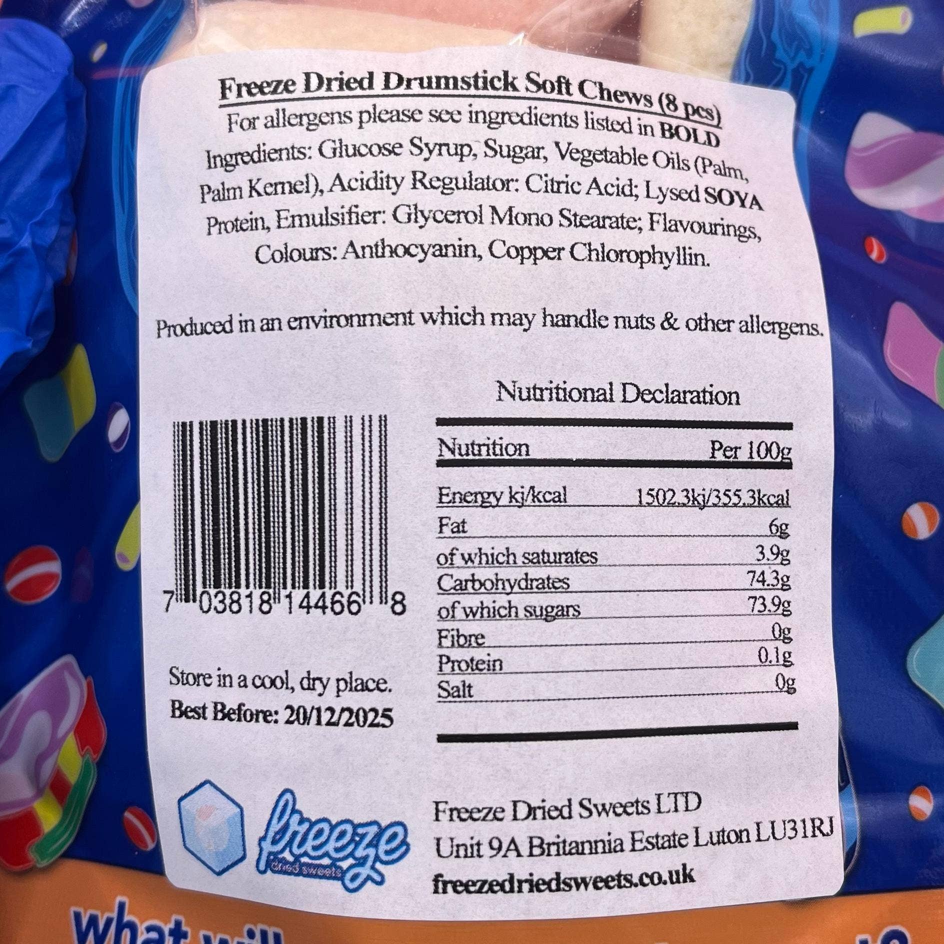 Freeze Dried Sweets – wholesale Boiled sweets – Drumstick Soft Chews - Freeze Dried Sweets - Vegetarian & Ha3