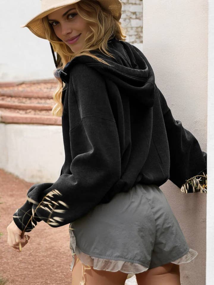 Anna Kaci Wholesale - Wholesale Hoodie – Women's - Half-Zip Pullover Hoodie with Funnel Neck & Kangaroo Pocket2