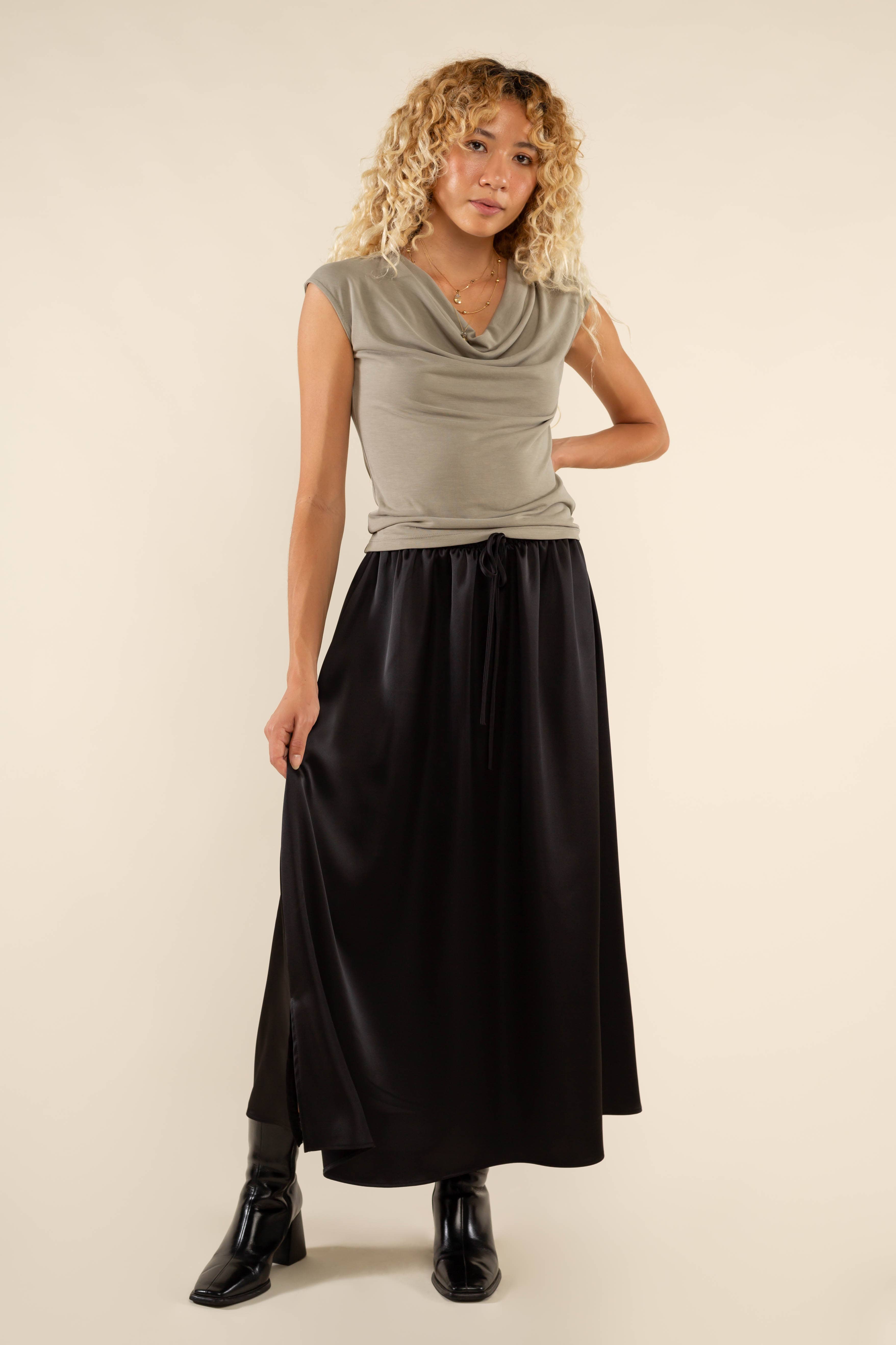 NLT - Wholesale Skirt - Women's - Brent Satin Skirt0