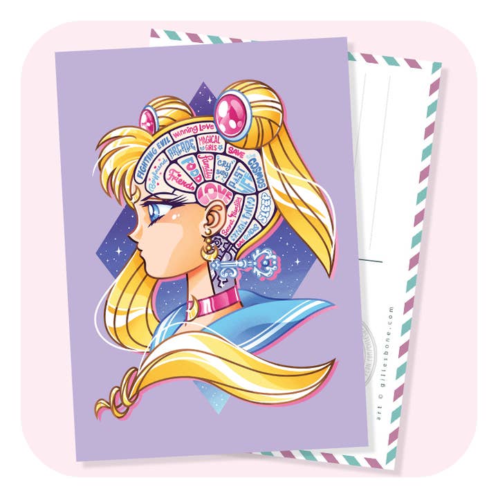 Magical Lock And Key Postcard for wholesale by Gilles Bone Illustrations