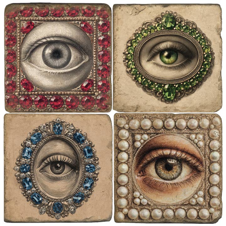 Lovers Eye - Set aus 4 Marmoruntersetzern für den Großhandel von Studio Vertu