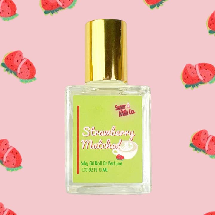 Strawberry Matcha Roll On Perfume Oil for wholesale by Sugar Milk Co.
