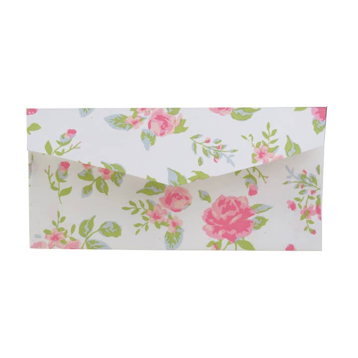 Enveloppe papier artisanal shabby chic roses vintage fond pour la vente par Epigram