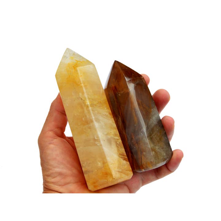 Kaia & Crystals – Pedra/cristal espiritual por atacado – Ponto Quartzo Hematóide Amarelo (30g - 250g)7