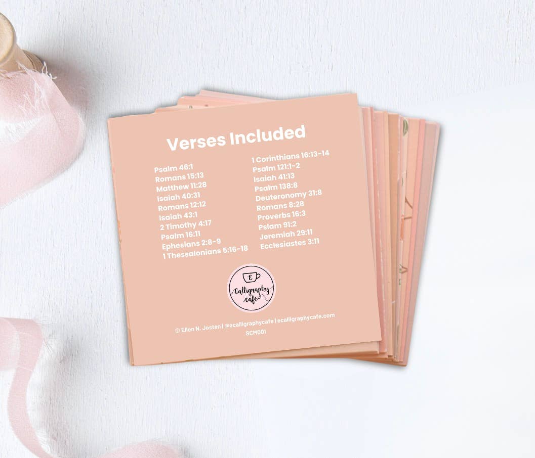 E Calligraphy Cafe – wholesale Stationery/notecard set – Scripture Card Set - Calligraphy Bible Verse Card Set of 206