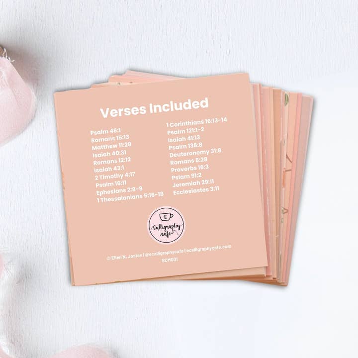 E Calligraphy Cafe – wholesale Stationery/notecard set – Scripture Card Set - Calligraphy Bible Verse Card Set of 206