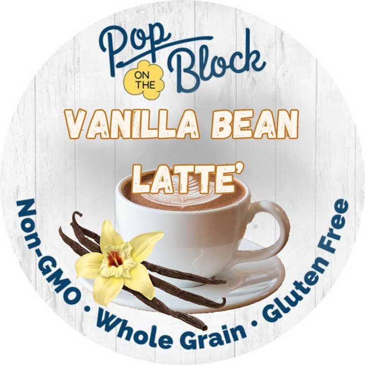 Vanilla Bean Latte' Popcorn (Decaf) for wholesale by Pop On The Block