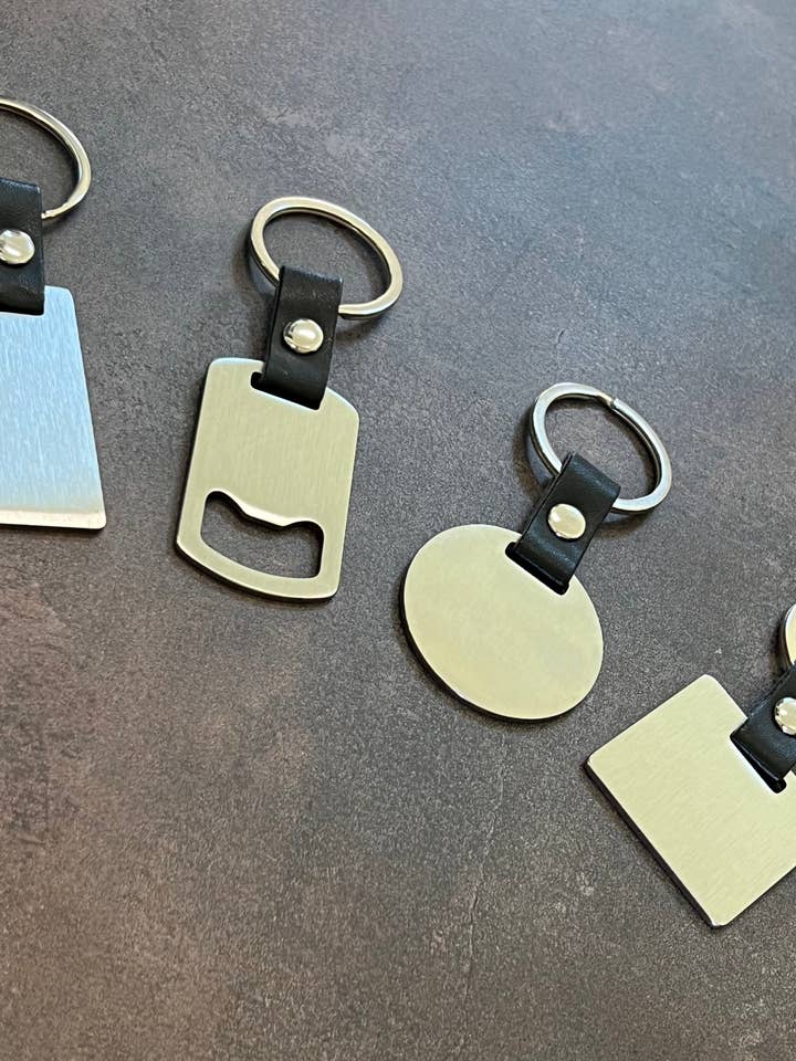 Metal keychain for wholesale by KW Laser Supplies