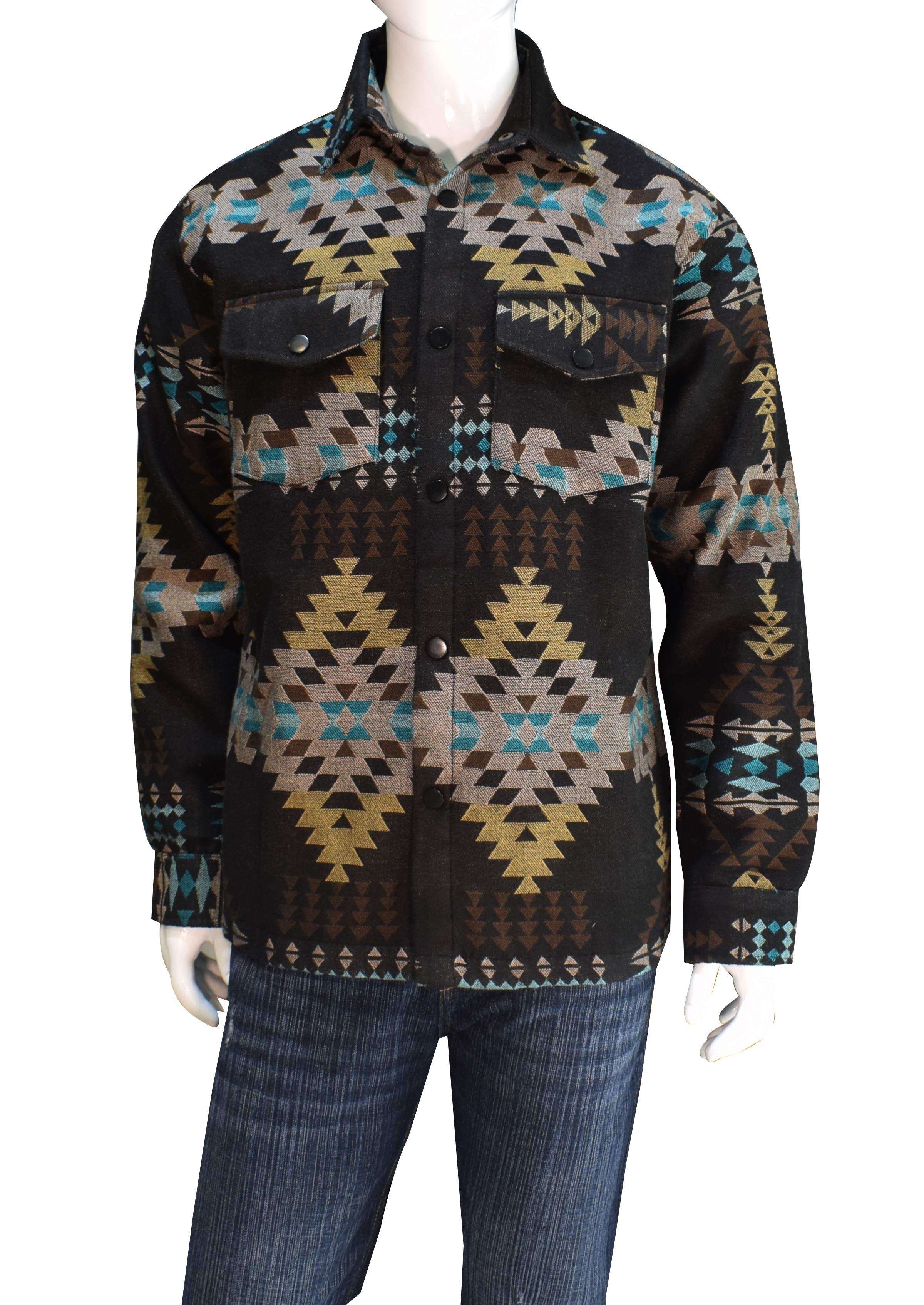 El Paso Saddleblanket - Venta al por mayor Sobrecamisa - Hombre - Chaqueta tejida del suroeste #4, Grande1