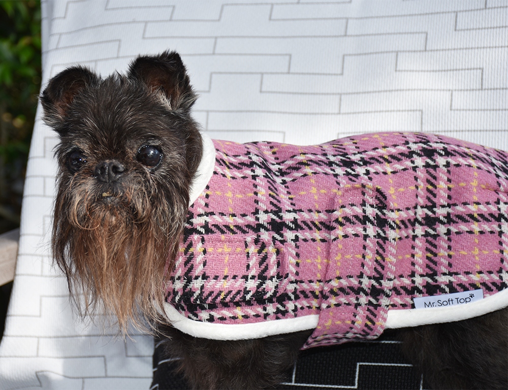 Mr. Soft Top - Wholesale Pet coat – Dog - Soft Pink Tartan Walking Coat0