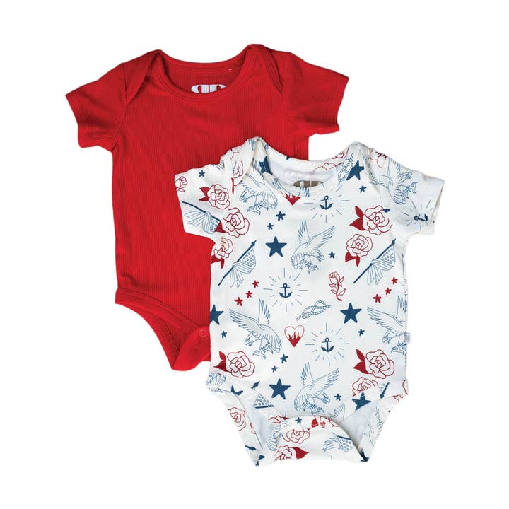 USA | Short Sleeve Bodysuit 2-pk for wholesale by Everyday Leisure