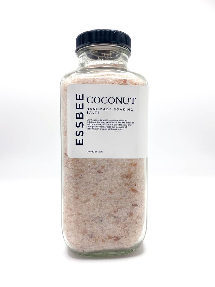 Handmade Coconut Soaking Salts for wholesale by Essbee Bath and Body