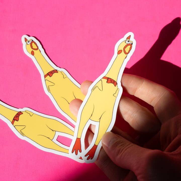 Doctor Scribble – wholesale Sticker – Screaming Rubber Chicken Vinyl Sticker