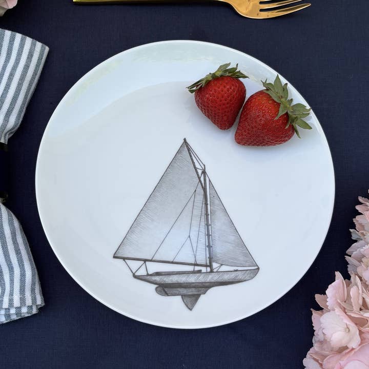 Sailboat Plate Buzzard's Bay for wholesale by Whitney Wares