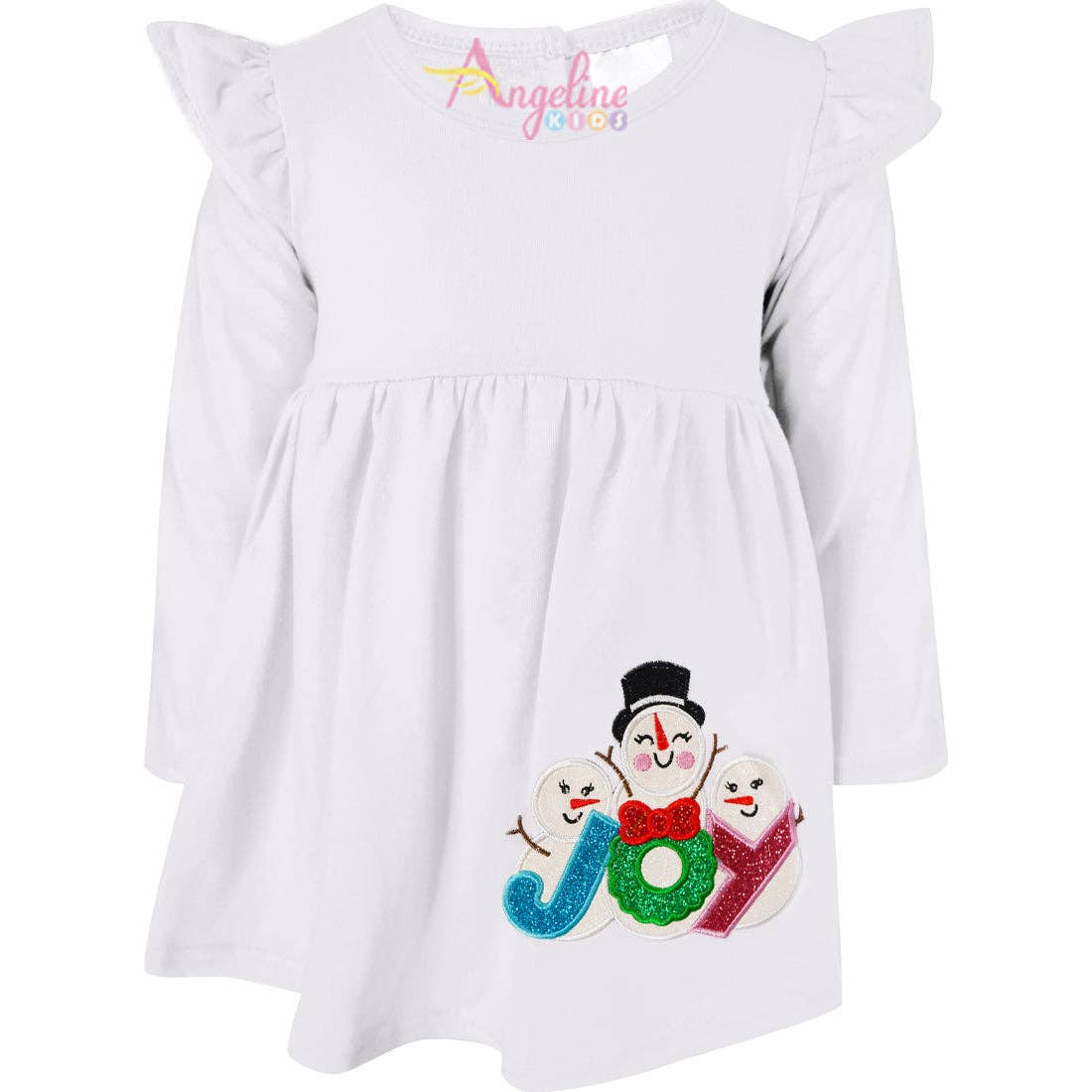 Amor Babee - Venta al por mayor Conjunto de camiseta y mallas - Niños - Juego de bufanda de muñeco de nieve para niñas, color blanco/rojo3