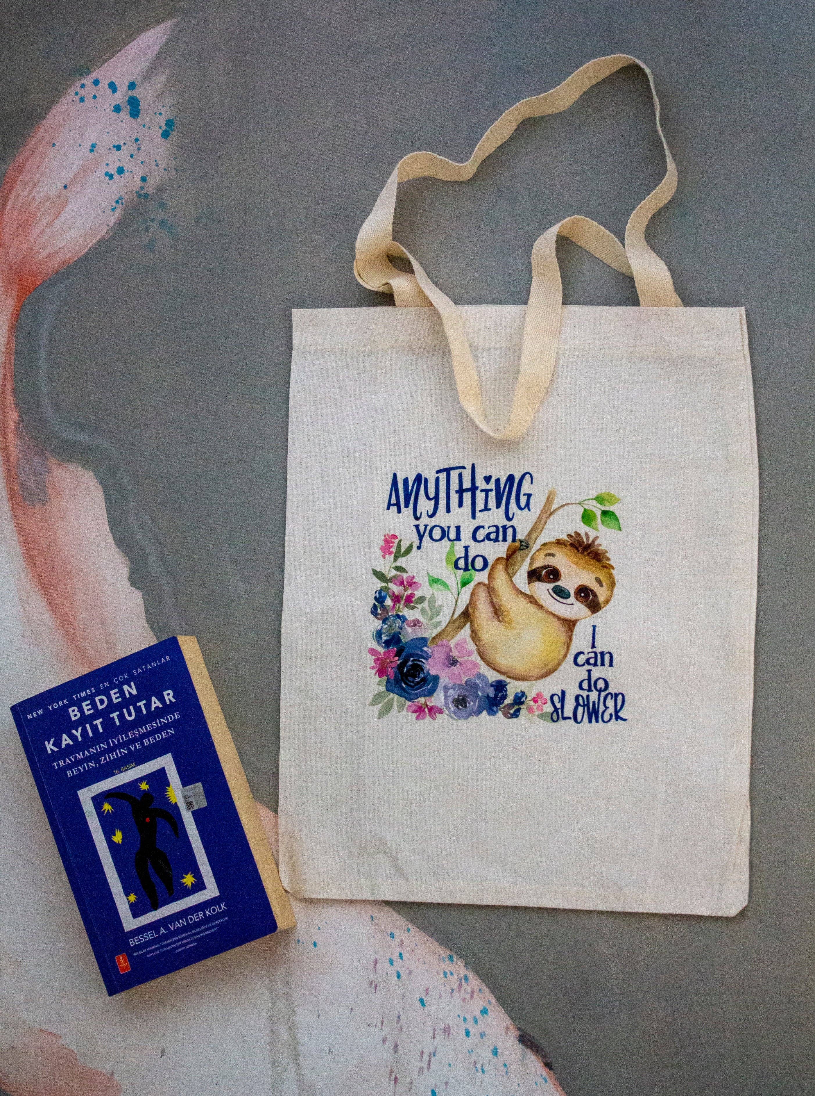 CRETE TRADING INC - Wholesale Tote Bag - Women's - Organic Cotton Tote Bag Sloth0