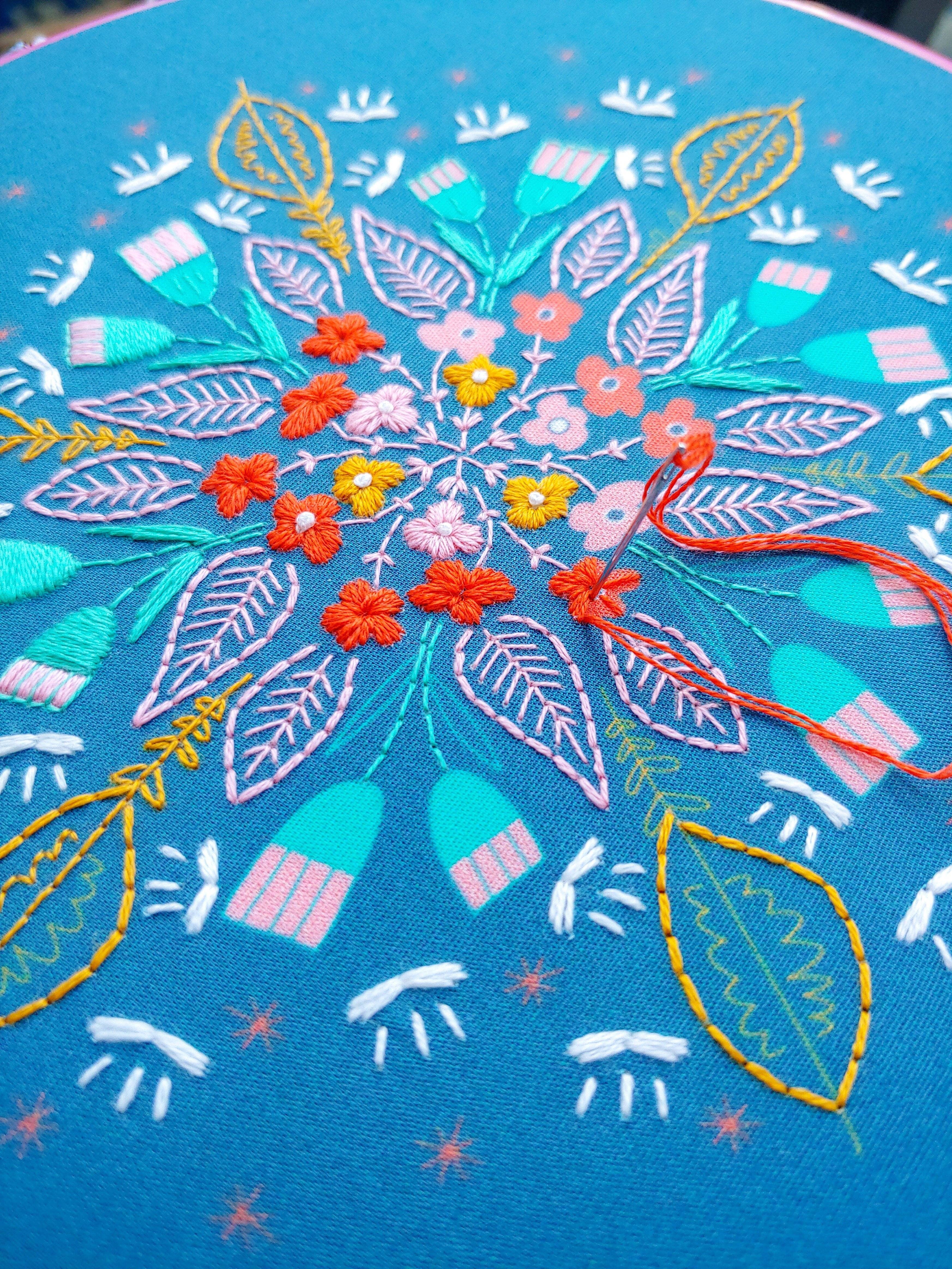 cozyblue handmade - Wholesale Embroidery/Cross Stitch Supplies - floral burst embroidery kit [last chance!]4