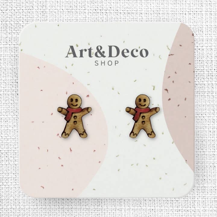 Orecchini Mini Gingerbread Cookie per la vendita all'ingrosso da parte di Art and Deco Shop