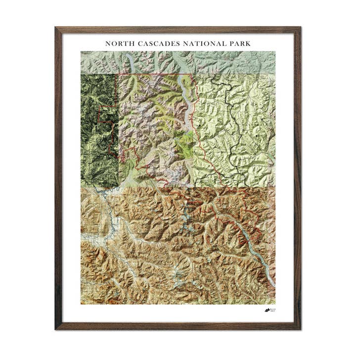 North Cascades Relief Map for wholesale by Muir Way