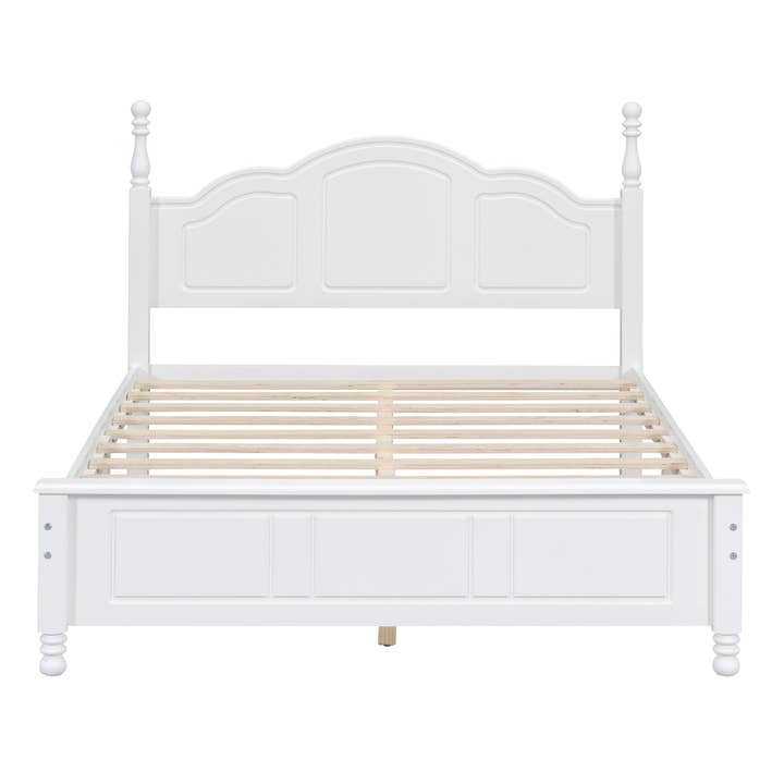 Orange County Decor - Wholesale Bed - Full Size Wood Platform Bed Frame,Retro Style Platform Bed With Wooden Slat Support,White White Wood2