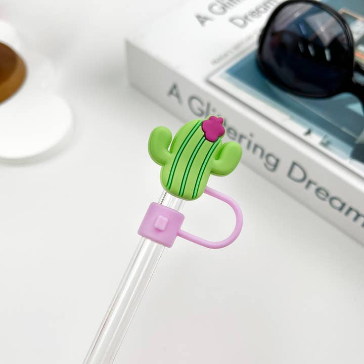 SoapElenGlen - Wholesale Drinking straw - Donut Straw Cover Cute Cartoon Straw Toppers4