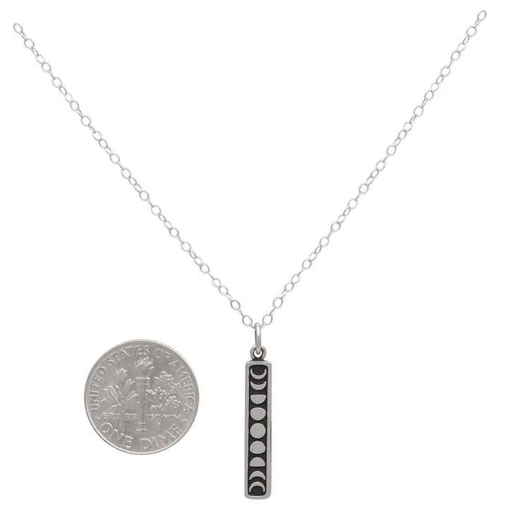 Nina Designs - Wholesale Pendant/Charm Necklace - Sterling Silver or Bronze Vertical Moon Phase Necklace4