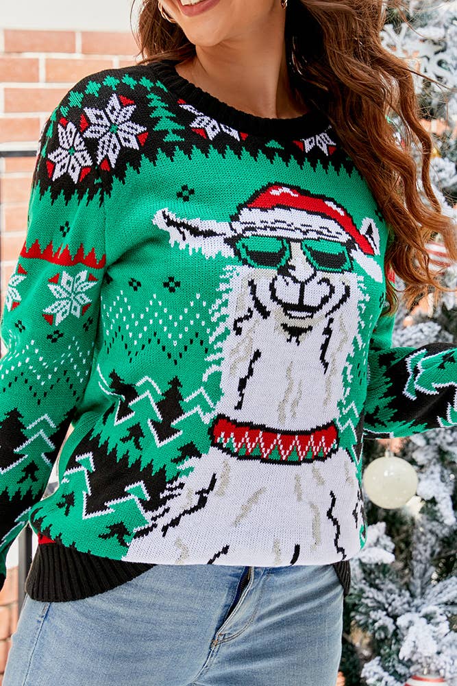 Comely Fashion - Wholesale Knit Sweater - Women's - Christmas Cartoon Elements Jacquard Knit Pullover Sweater16