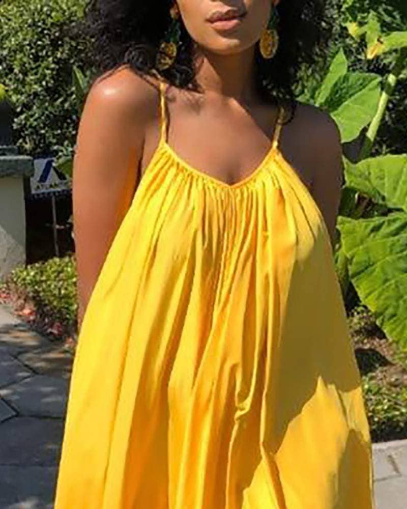 Queen Fashion - Vente Chemisier – femme - robe longue froncée sans manches à col en V5