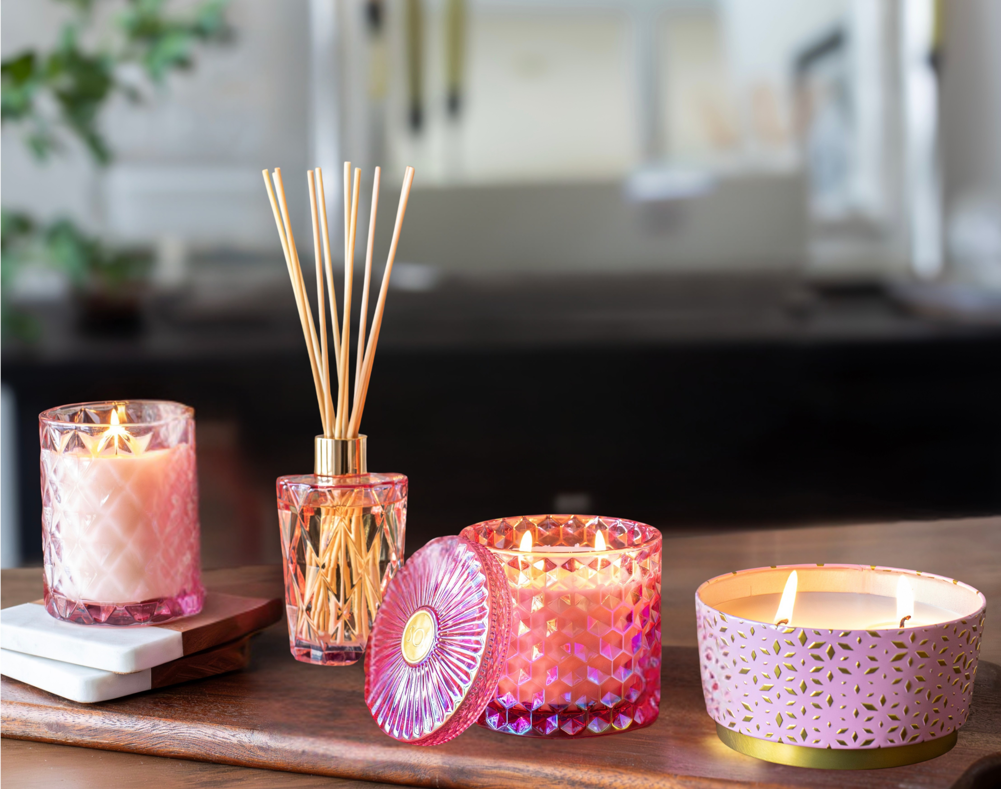 The SOi Company - Wholesale Jar/Filled Candle - Pink Bellini 8oz Petite Shimmer Candle 1