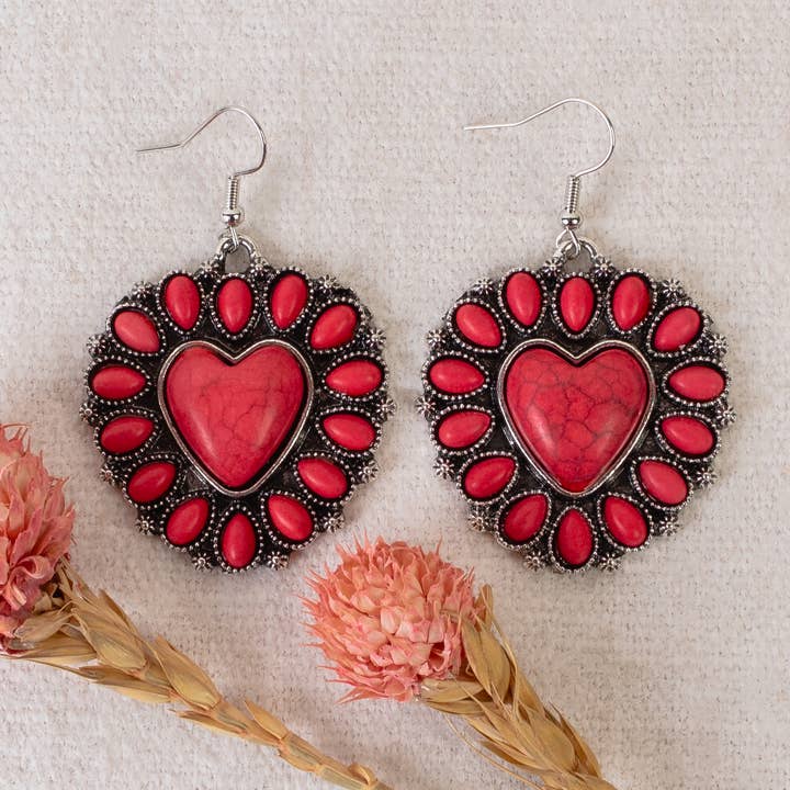 Squash Blossom Heart Earrings for wholesale by Your Fashion Wholesale