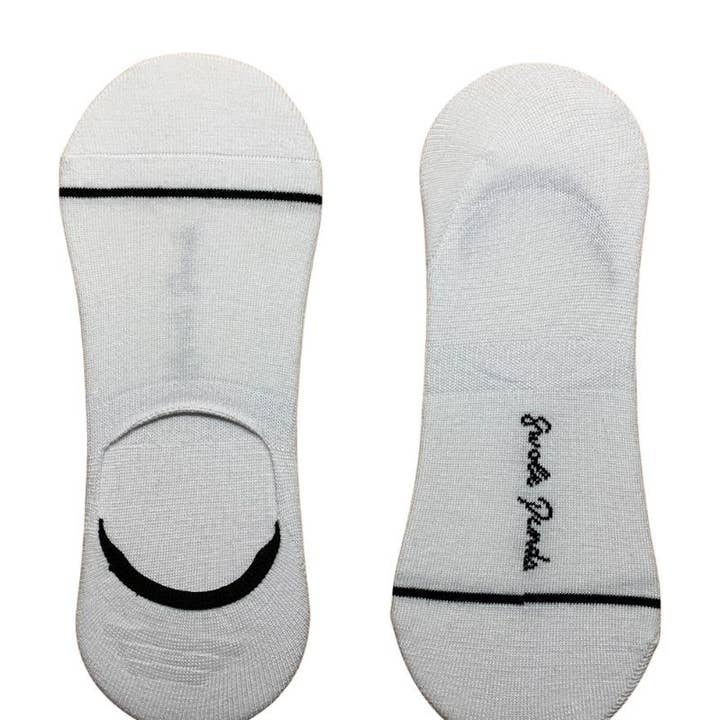 Chaussettes en bambou « No-Show » blanches pour la vente par Swole Panda