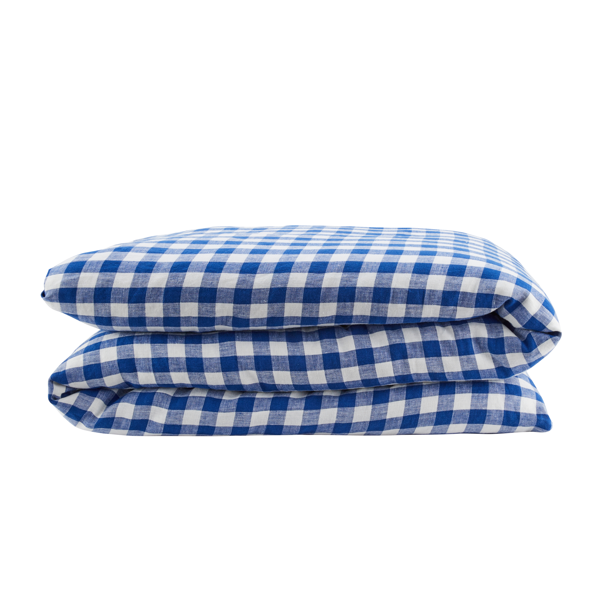 Gabrielle Paris – wholesale Påslakan – Påslakan i tvättad linne med blå rutig XL-variant2