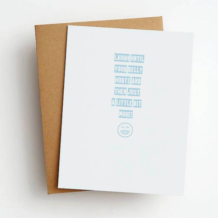 SALE Laugh Belly Hurts Funny Everyday Greeting Card for wholesale by Skel & Co