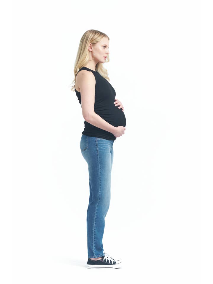 1822 Denim - Wholesale Jeans - Maternity - Maternity 30" Straight Leg Jean w/ Bellyband in Miles3