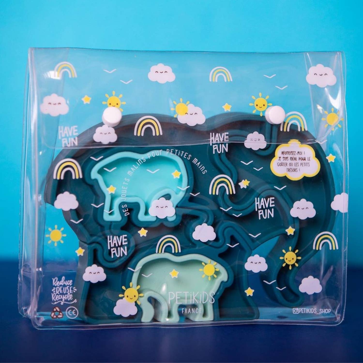 PETIKIDS – Engroshandel Puslespil - Børn – Montessori pædagogisk legetøj - 3D puslespil: Morelefant med hendes små4