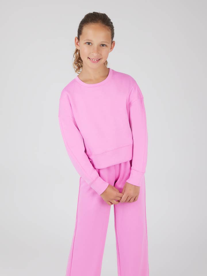 90 Degree by Reflex - Wholesale Top & Pant Set - Kids - Girls Everyday Scuba Side Slit Pullover and Pant - Set