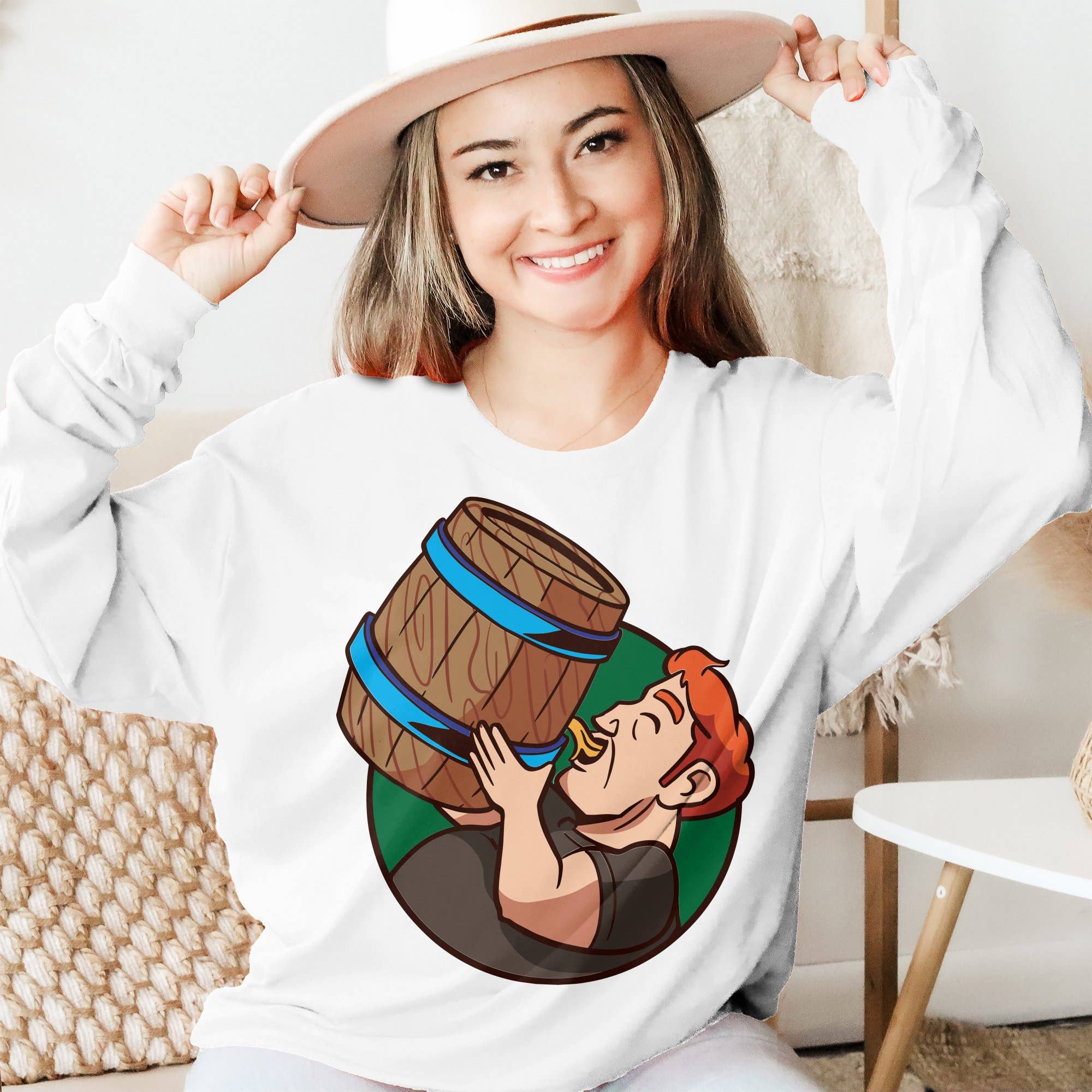 PositiveParty – Engroshandel T-shirt med print - Unisex – Drink Barrel Chug & Beer Lover T-shirts, Drikkevarer7