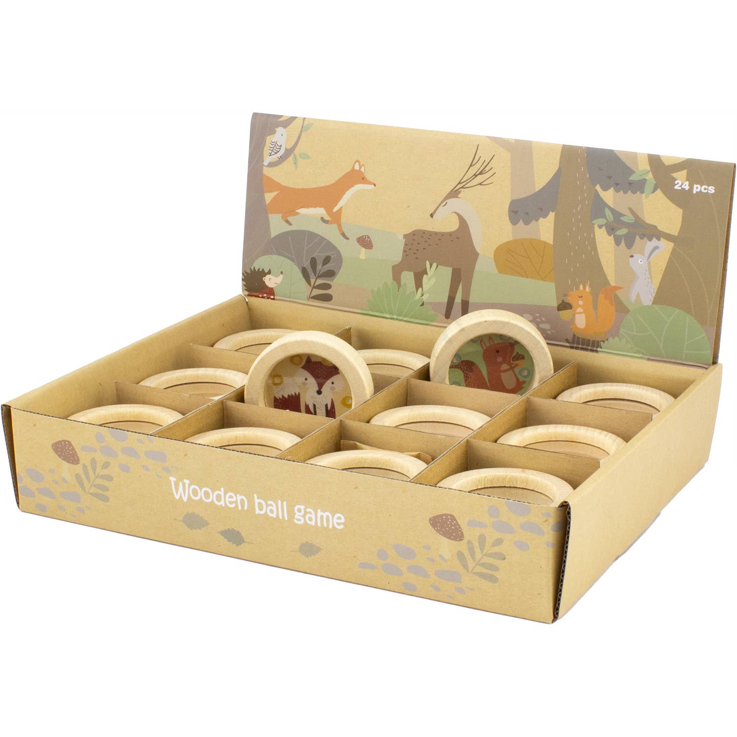 Ulysse Couleurs d'Enfance – wholesale Träleksak - Barn – Klurigt bollspel: Skogen (set om 24)2