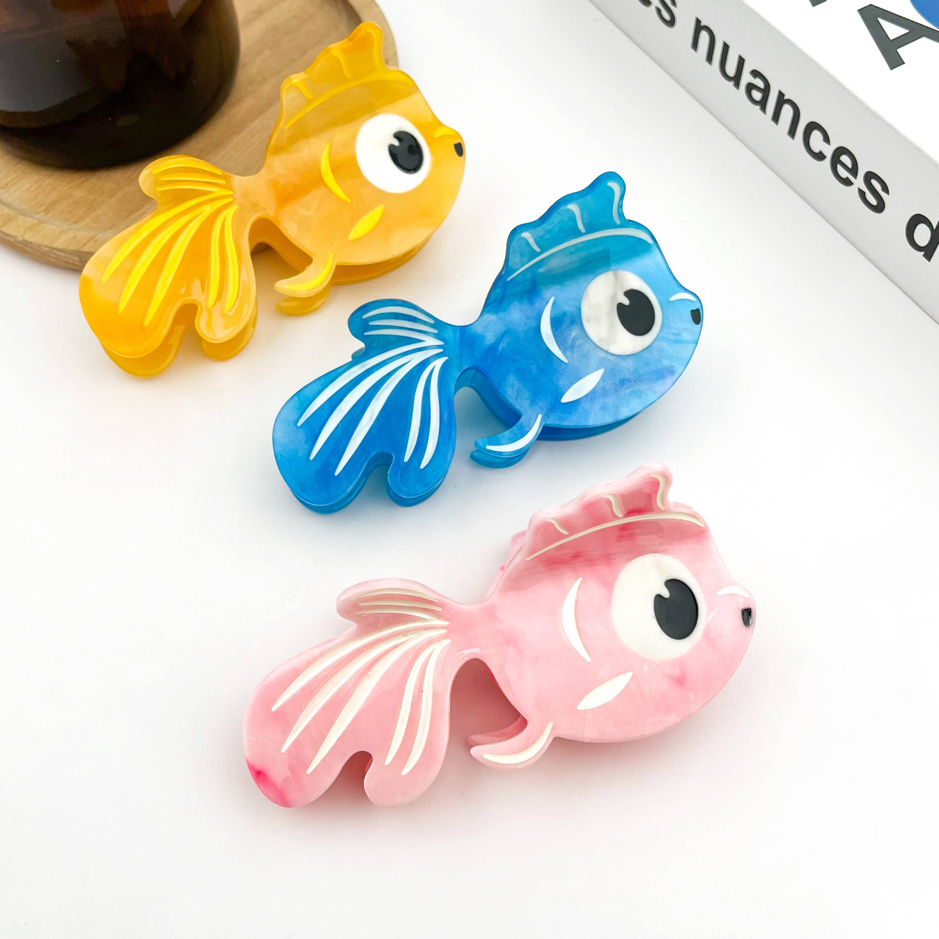 TheDivaSoap - Wholesale Hair Clip - Women's - Big-Eyed Goldfish Hair Clip, Cute Acetate Animal Hair Clip6