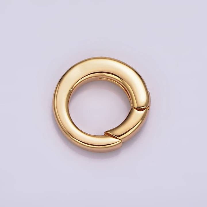 Aim Eternal - Wholesale Craft Supplies - 18K Gold Filled Push Gate Ring Charm Holder Bail for Charm Jewelry Kit Supplies For DIY Jewelry Making | Z-492 - Z-4971
