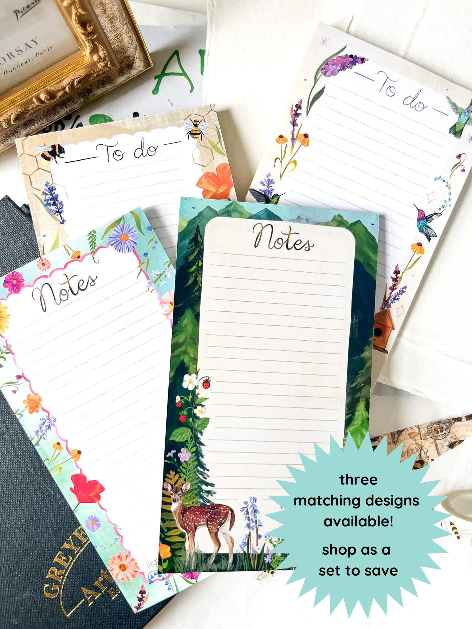 glad you're here co - Wholesale Notepad - Woodland Deer Notepad9