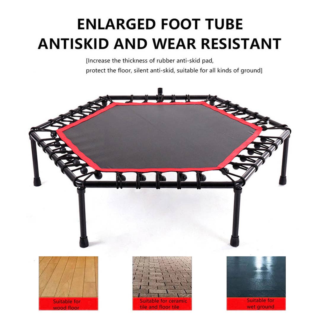 Mtistanbul LTD – wholesale Sporting accessories – Durable Hexagonal Fitness Trampoline with Adjustable Handle – Ideal for Fun and Safe Home Workouts3