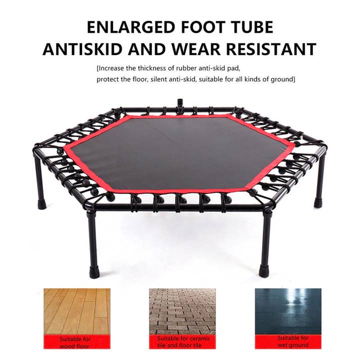 Mtistanbul LTD – wholesale Sporting accessories – Durable Hexagonal Fitness Trampoline with Adjustable Handle – Ideal for Fun and Safe Home Workouts3