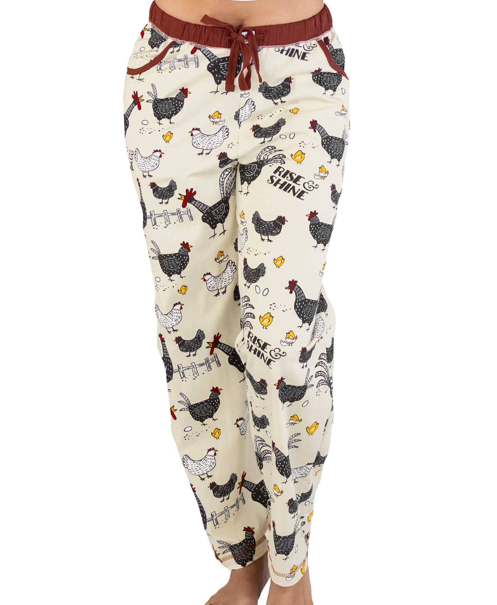 Lazy One - Vente Bas de pyjama – femme - Pantalon de pyjama pour femme Rise & Shine Chicken2