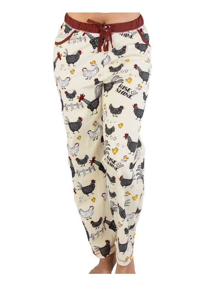 Lazy One - Vente Bas de pyjama – femme - Pantalon de pyjama pour femme Rise & Shine Chicken2