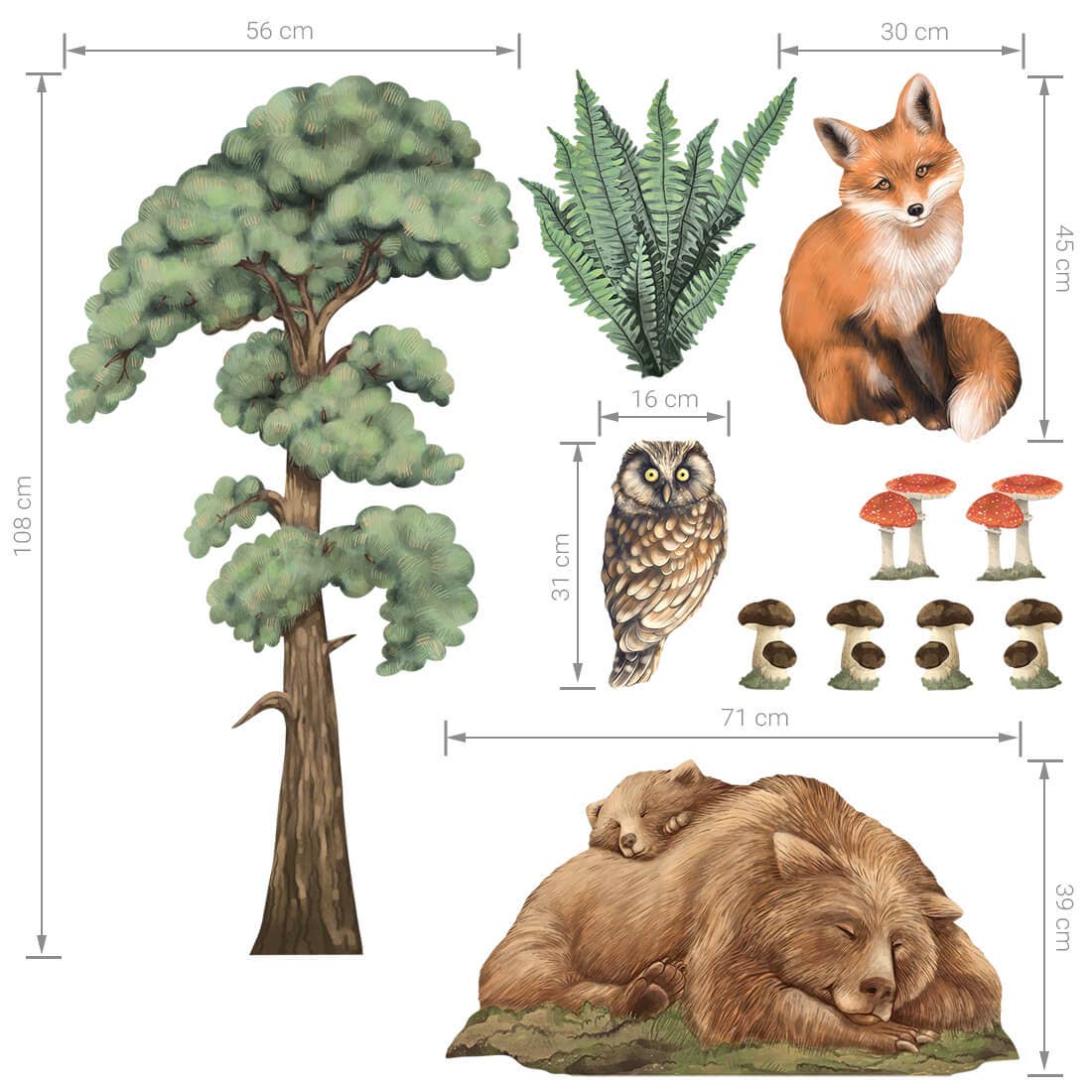 Pastelowe Love - wall sticker & wallpaper co. – wholesale Wall decal/stickers – Wall Sticker | Forest Animals I4