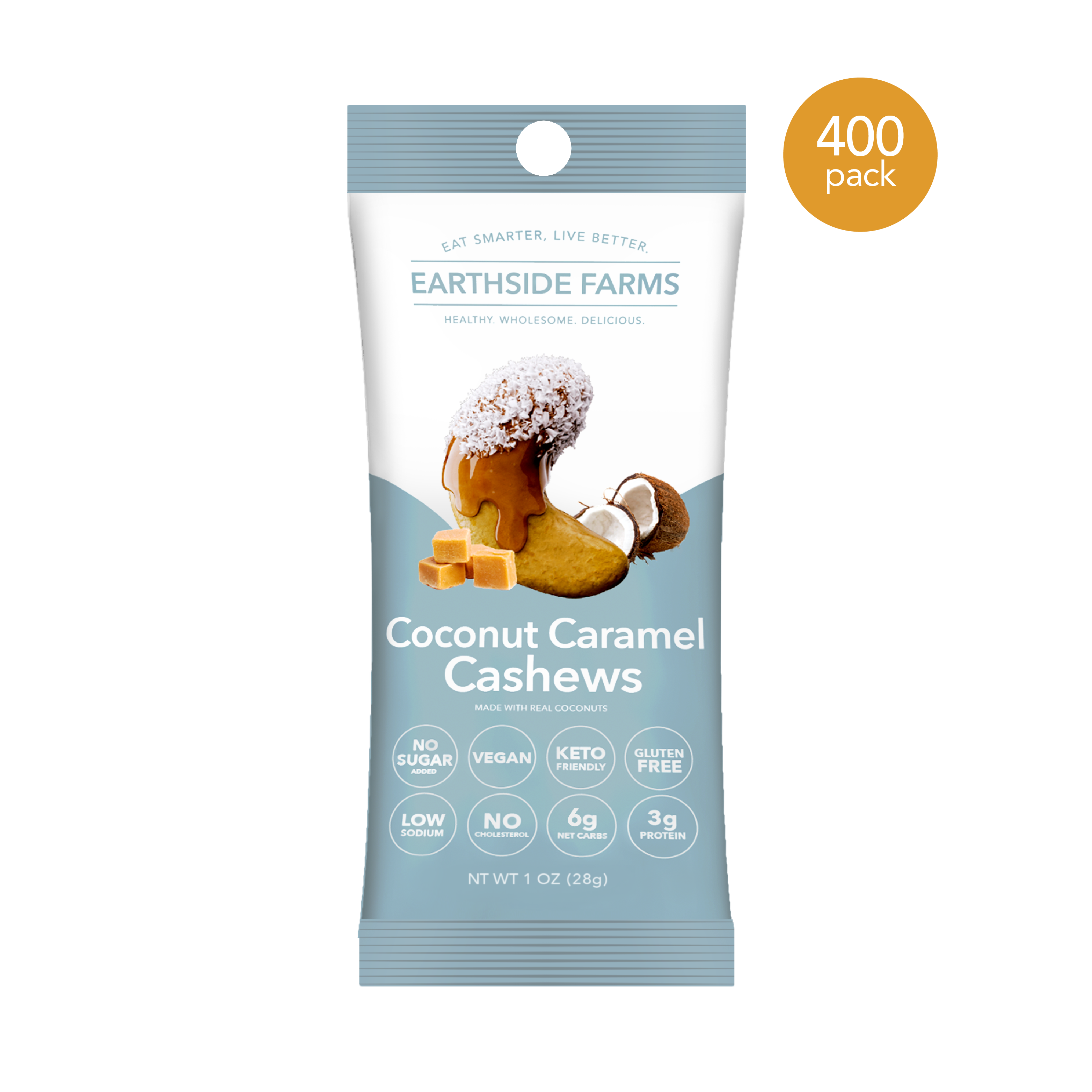 Earthside Farms – wholesale Nuts – Coconut Caramel Cashews Keto-Friendly Candied Nuts0