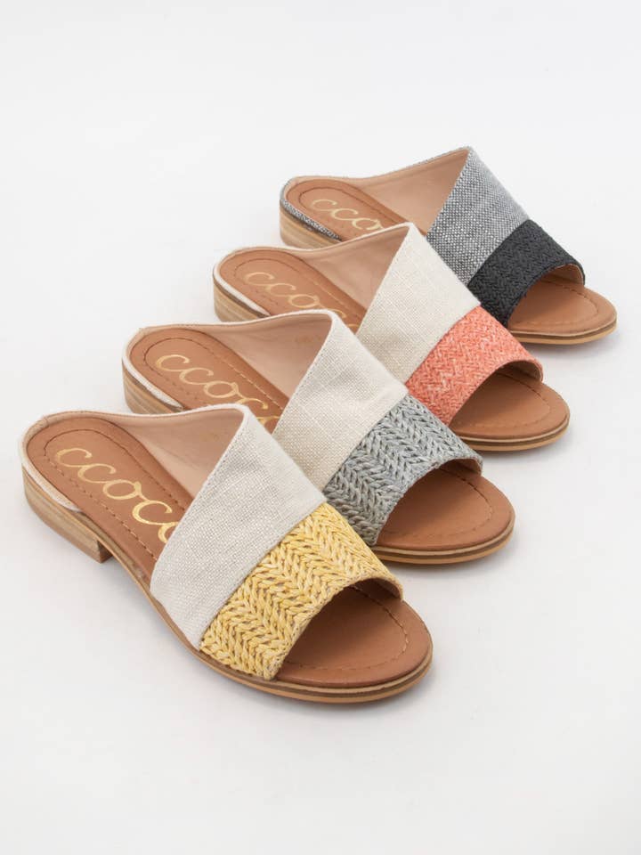 BAMBI OPEN PEEP TOE ASYMMETRIC CUTOUT FLAT for wholesale by CCOCCI